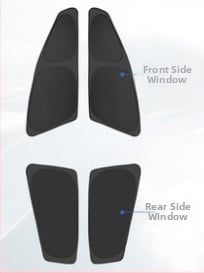 Κάλυμμα παραθύρου αυτοκινήτου για ηλιοπροστασία, πολυεστέρας, ενσωματωμένη εγκατάσταση, προσαρμοζόμενο, για ειδικά μοντέλα αυτοκινήτων