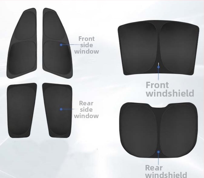 Κάλυμμα παραθύρου αυτοκινήτου για ηλιοπροστασία, πολυεστέρας, ενσωματωμένη εγκατάσταση, προσαρμοζόμενο, για ειδικά μοντέλα αυτοκινήτων