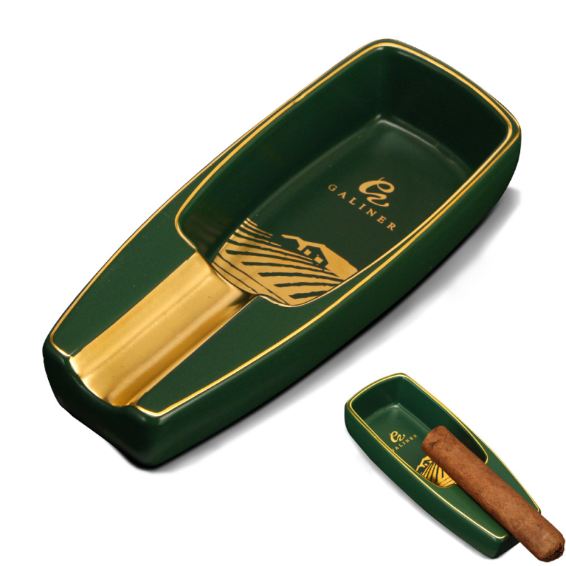 Keramički prijenosni pepeljara za cigare s utorom za jednu cigaru, dekorativna, višekratna upotreba, mogućnost prilagođenog logotipa
