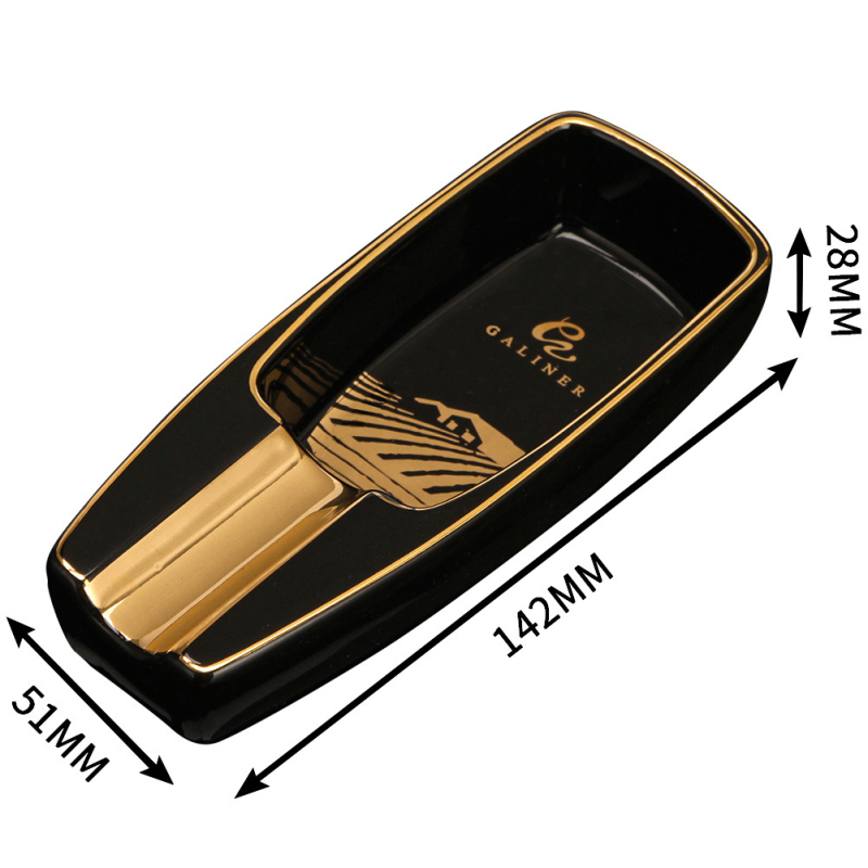 Keramički prijenosni pepeljara za cigare s utorom za jednu cigaru, dekorativna, višekratna upotreba, mogućnost prilagođenog logotipa