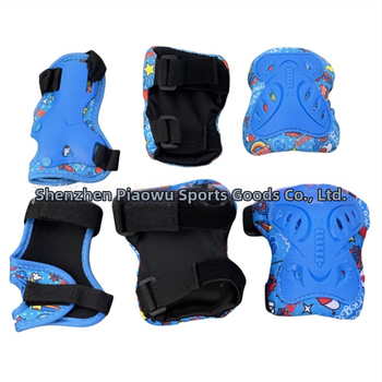 Detská súprava ochranných pomôcok na kolieskové korčule: chrániče dlane, lakťov, kolien a hlavy s penovým polstrovaním