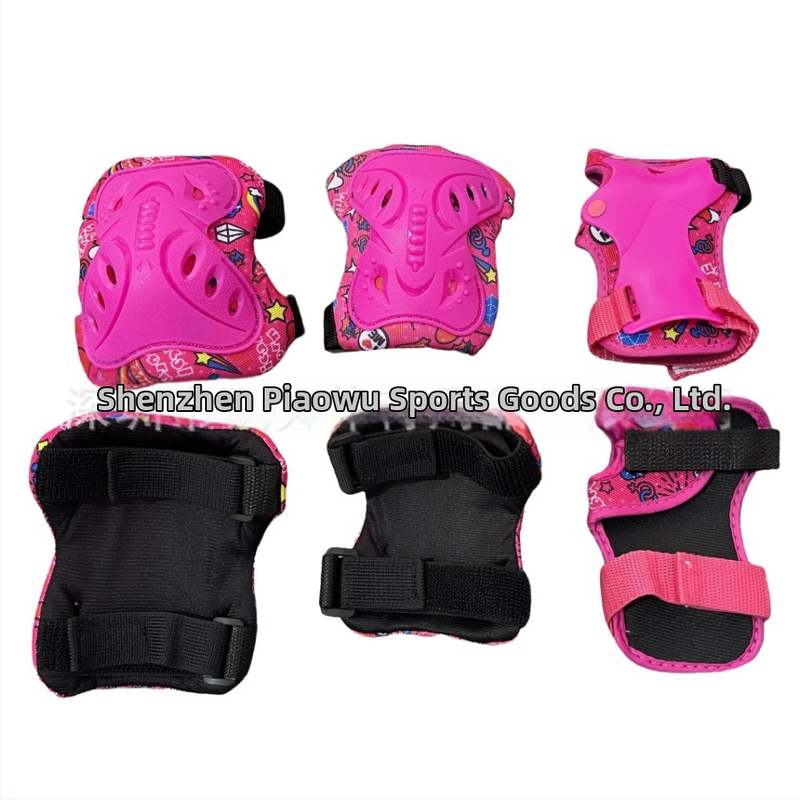 Detská súprava ochranných pomôcok na kolieskové korčule: chrániče dlane, lakťov, kolien a hlavy s penovým polstrovaním