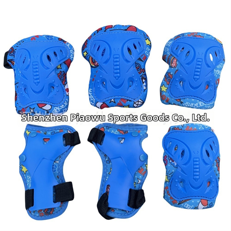 Detská súprava ochranných pomôcok na kolieskové korčule: chrániče dlane, lakťov, kolien a hlavy s penovým polstrovaním