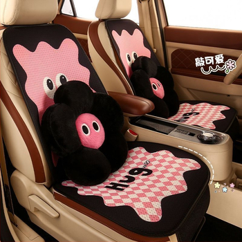 Automobilová vankúš na sedadlo, polyester, priedušný, letná chladiaca podložka, jednodelná, roztomilý karikatúrny dizajn, vhodný pre všetky ročné obdobia