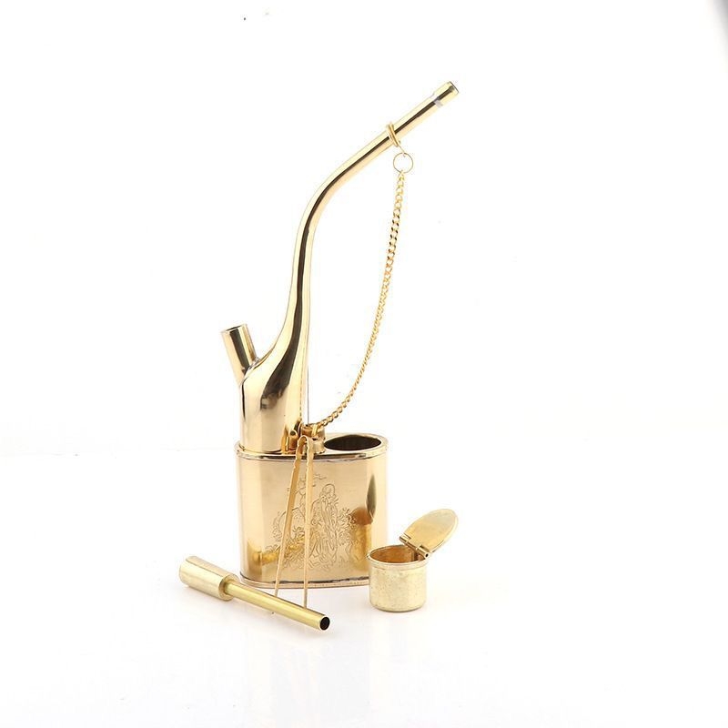 Réz vízipipa, hordozható, többször használható, modern minimalist stílus