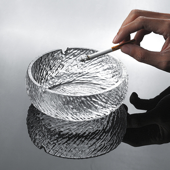 Scrumieră de sticlă – stil minimalist, siglă tipărită, personalizare disponibilă, cadou potrivit