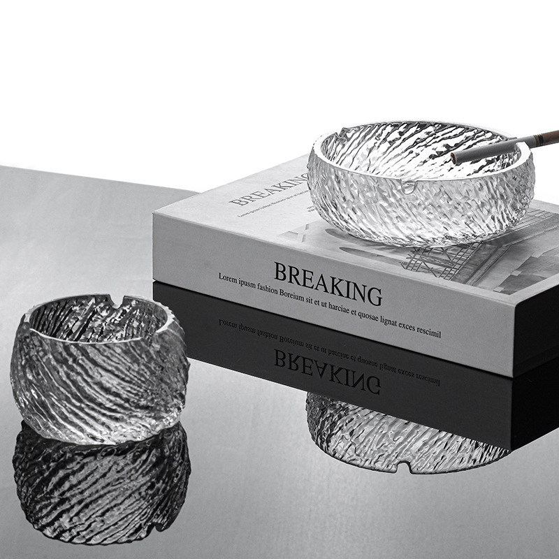 Scrumieră de sticlă – stil minimalist, siglă tipărită, personalizare disponibilă, cadou potrivit