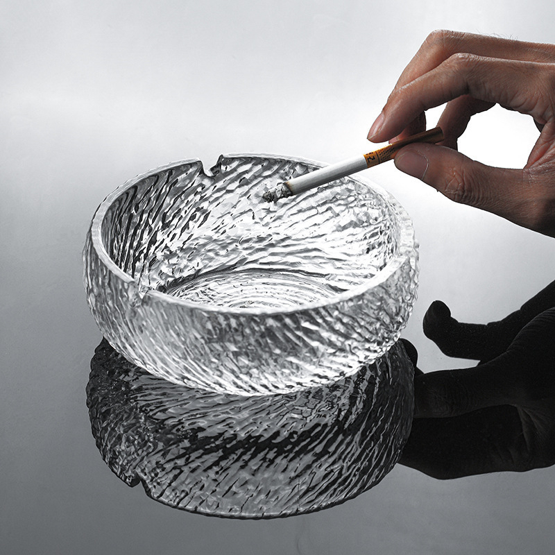 Scrumieră de sticlă – stil minimalist, siglă tipărită, personalizare disponibilă, cadou potrivit