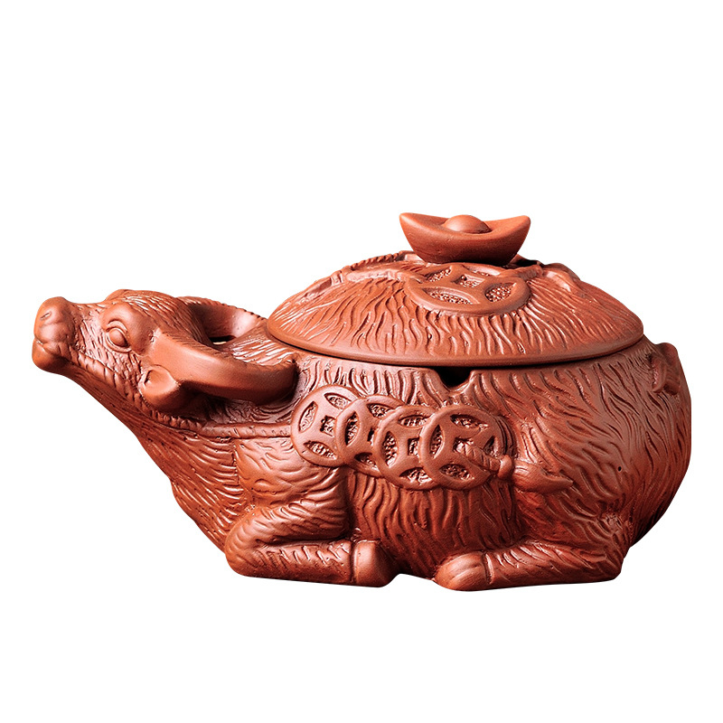 Keramički pepeљnjak s poklopcem – dekorativan komad za dnevni boravak, tea-pet i logo
