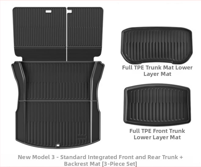 Tesla Model Y3 Ενσωματωμένο Κάλυμμα Αποσκευών, Υλικό TPE, Διαθεσιμότητα Προσαρμογής, Κωδικός 007, Ειδικά Πατάκια