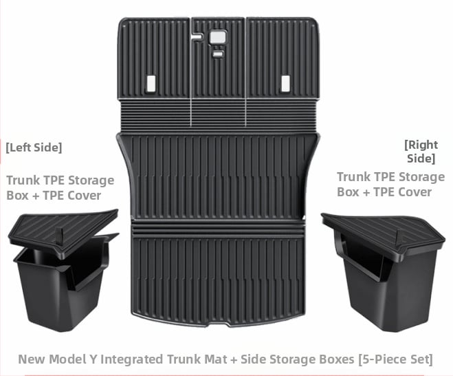 Tesla Model Y3 Ενσωματωμένο Κάλυμμα Αποσκευών, Υλικό TPE, Διαθεσιμότητα Προσαρμογής, Κωδικός 007, Ειδικά Πατάκια