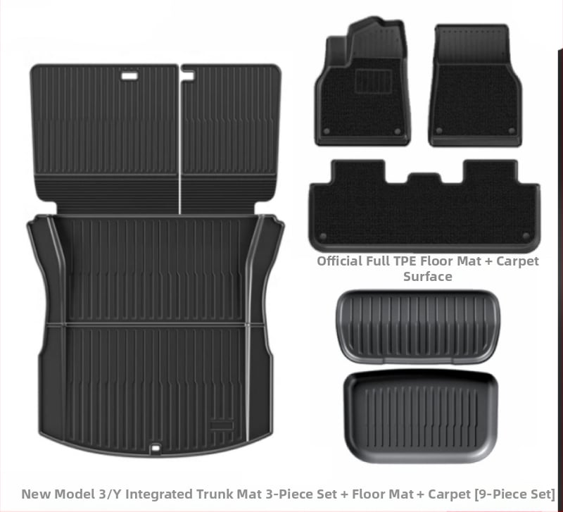 Tesla Model Y3 Ενσωματωμένο Κάλυμμα Αποσκευών, Υλικό TPE, Διαθεσιμότητα Προσαρμογής, Κωδικός 007, Ειδικά Πατάκια