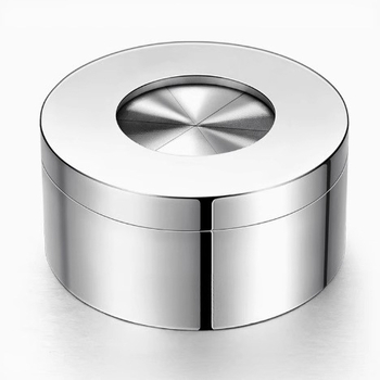 Nehrđajući čelični pepeljarnik s poklopcem, višekratno upotrebljiv, jednostavan moderan dizajn, moguć tisak logotipa, pogodan za dar