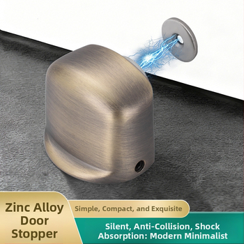 Stop ușă cu prindere pe podea, din aliaj de zinc, magnet, anti-coliziune, silențios și discret, montaj pe podea, pentru baie sau dormitor de hotel