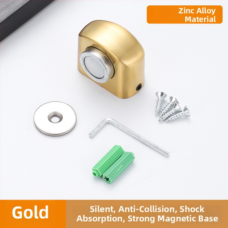 Stop ușă cu prindere pe podea, din aliaj de zinc, magnet, anti-coliziune, silențios și discret, montaj pe podea, pentru baie sau dormitor de hotel
