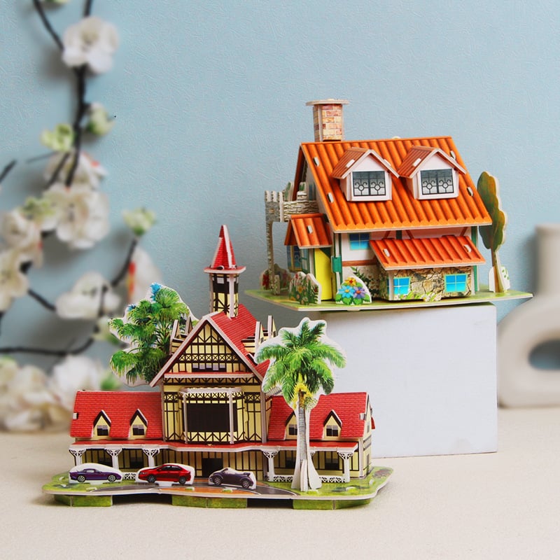 3D papirnati puzzle set za djecu, DIY kućica model za djecu, edukativna igra za uzrast 4-6 godina