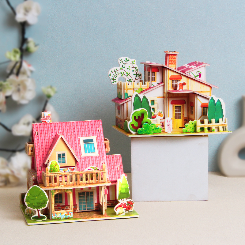 3D papirnati puzzle set za djecu, DIY kućica model za djecu, edukativna igra za uzrast 4-6 godina