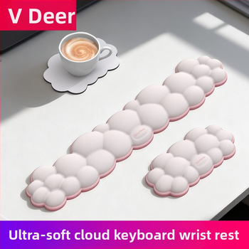 Μαξιλάρι καρπού για ποντίκι – αφρός μνήμης, διπλής όψης, αντιολισθητικό, σετ τριών τεμαχίων με βάση ποτηριού