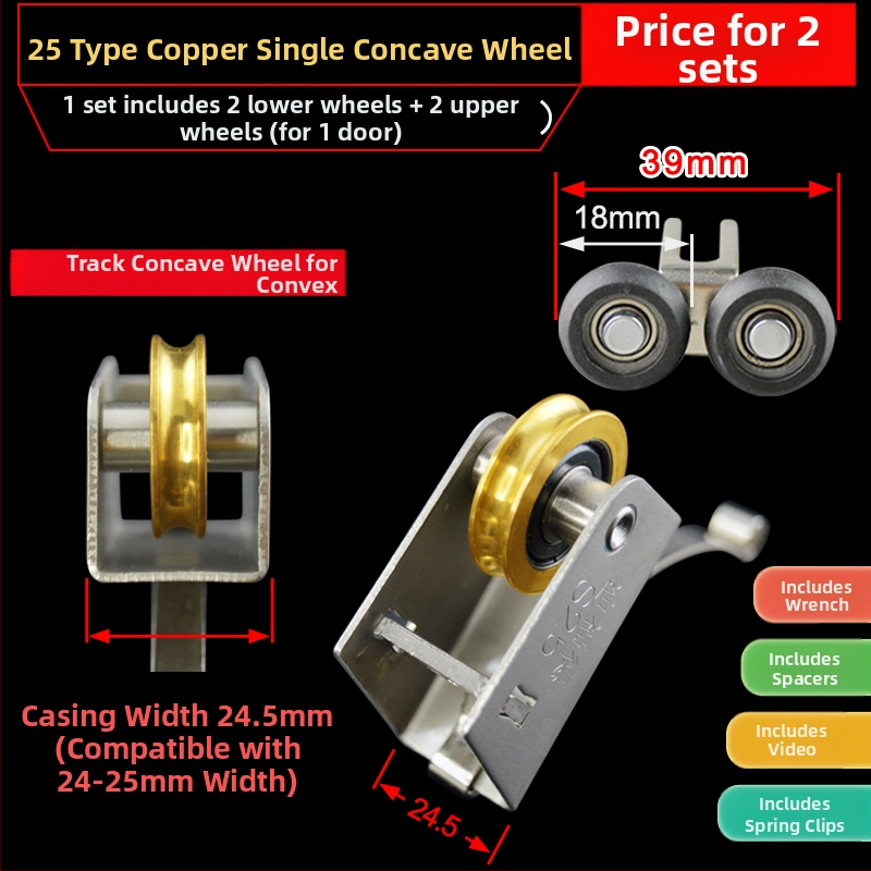 Roată pentru ușile glisante ale garderobei, model DFD-HL25 27D-Z08