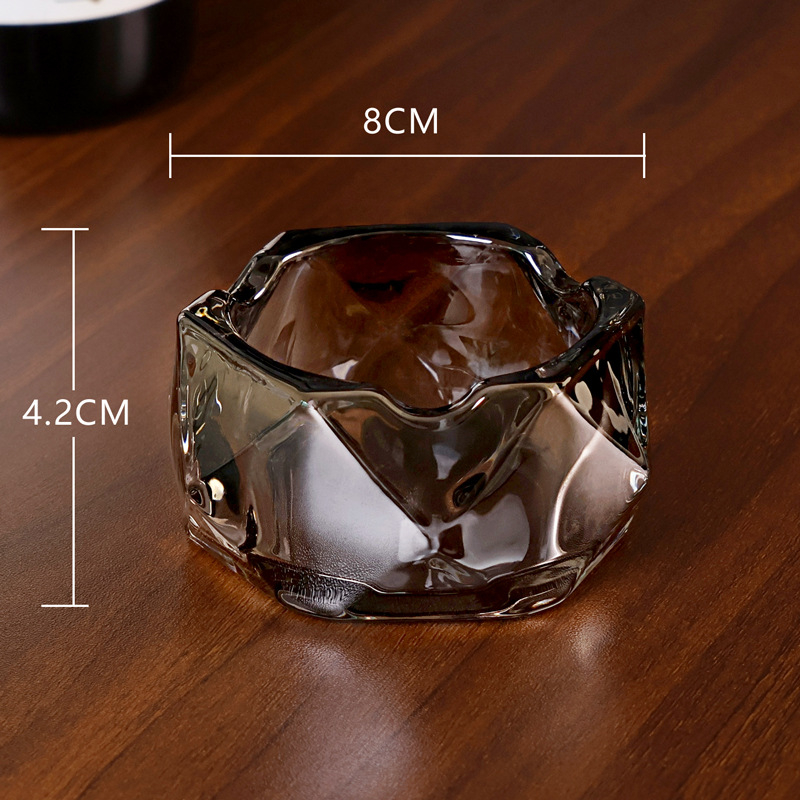 Stakleni pepelnjak - minimalistički lagani luksuz, mogućnost ispisa logotipa, prilagodljiv, Youleku brend