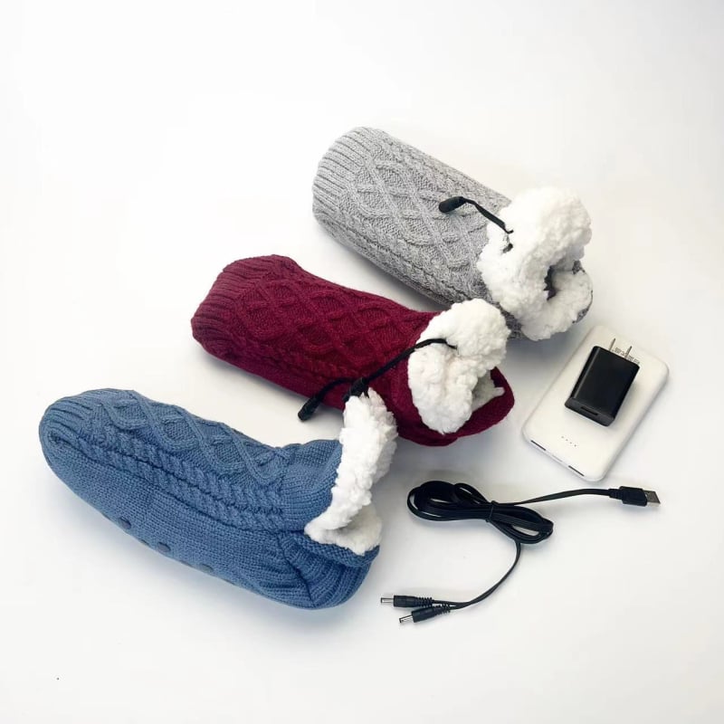 USB grijaće papuče – Unisex, klasični karirani dizajn, gornji dio od poliestera, USB napajanje, Chi Kuo