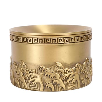 Cenușar din alamă cu capac, anti-împrăștiare cenușă, design simplu, lux ușor, imprimare logo disponibil