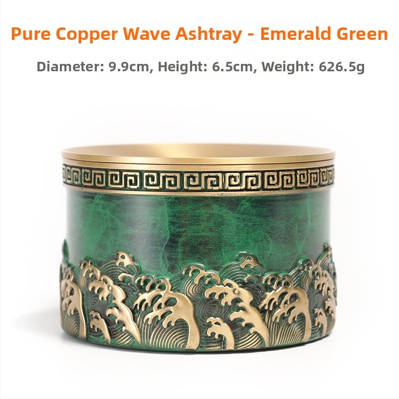 Cenușar din alamă cu capac, anti-împrăștiare cenușă, design simplu, lux ușor, imprimare logo disponibil