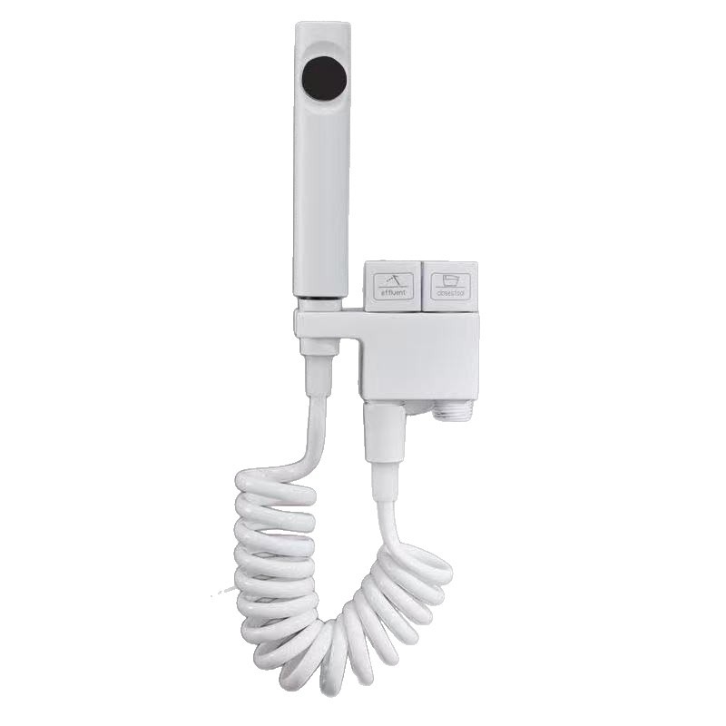 Kupaonski diverter ventil s pištoljem za prskanje, set – model: 1 ulaz, 2 izlaza; materijal: bakarna legura; unutarnji promjer: 4 mm; ugradnja: rotacijska