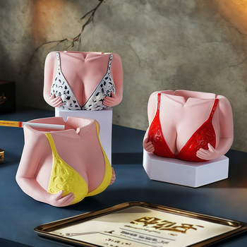 Cenușar din beton, design bikini, personalizabil cu imprimare de logo, decorativ și cu spațiu de depozitare.