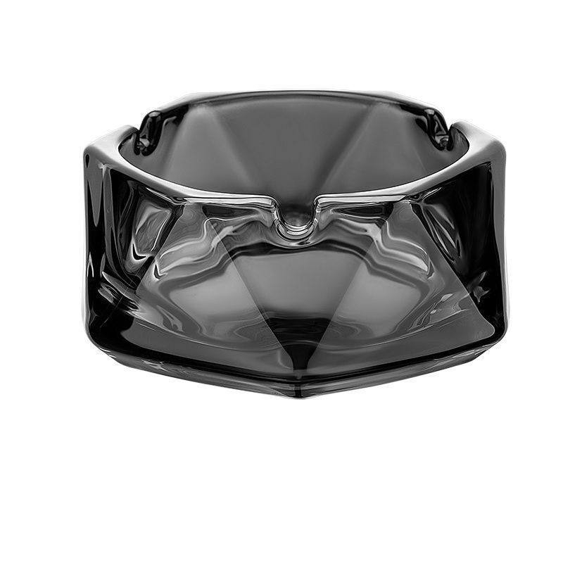 Scrumieră de sticlă cu spațiu de depozitare – design geometric minimalist, lux discret pentru casă și birou