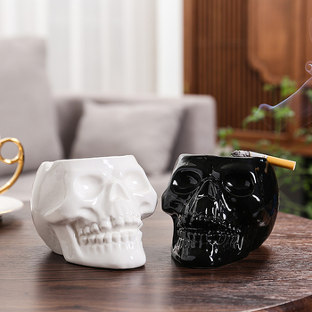Scrumieră ceramică cu craniu, decorativă pentru casă, colecție, deschizător de sticle, depozitare, iluminare