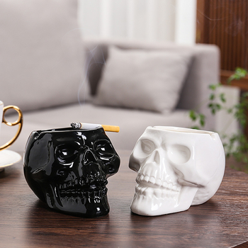 Scrumieră ceramică cu craniu, decorativă pentru casă, colecție, deschizător de sticle, depozitare, iluminare