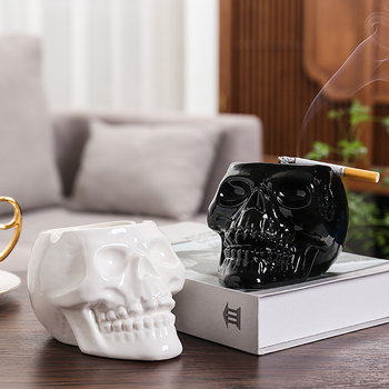 Scrumieră ceramică cu craniu, decorativă pentru casă, colecție, deschizător de sticle, depozitare, iluminare