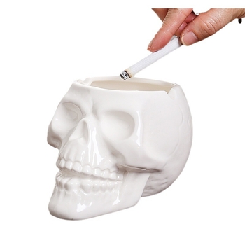 Scrumieră ceramică cu craniu, decorativă pentru casă, colecție, deschizător de sticle, depozitare, iluminare