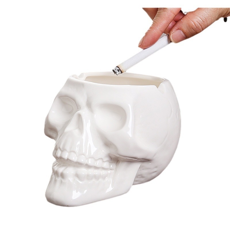 Scrumieră ceramică cu craniu, decorativă pentru casă, colecție, deschizător de sticle, depozitare, iluminare