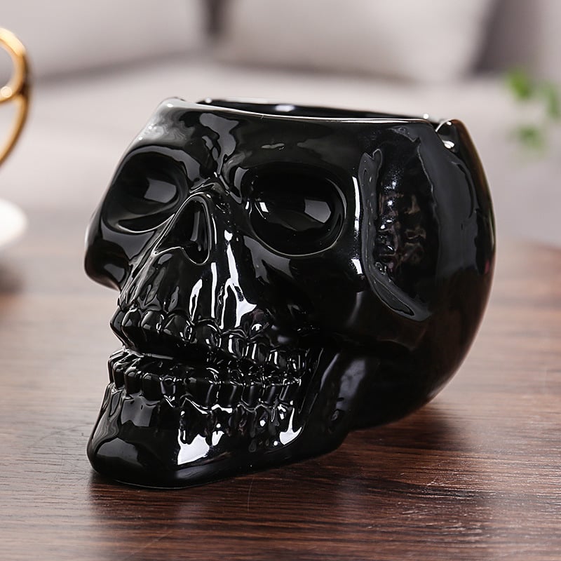 Scrumieră ceramică cu craniu, decorativă pentru casă, colecție, deschizător de sticle, depozitare, iluminare