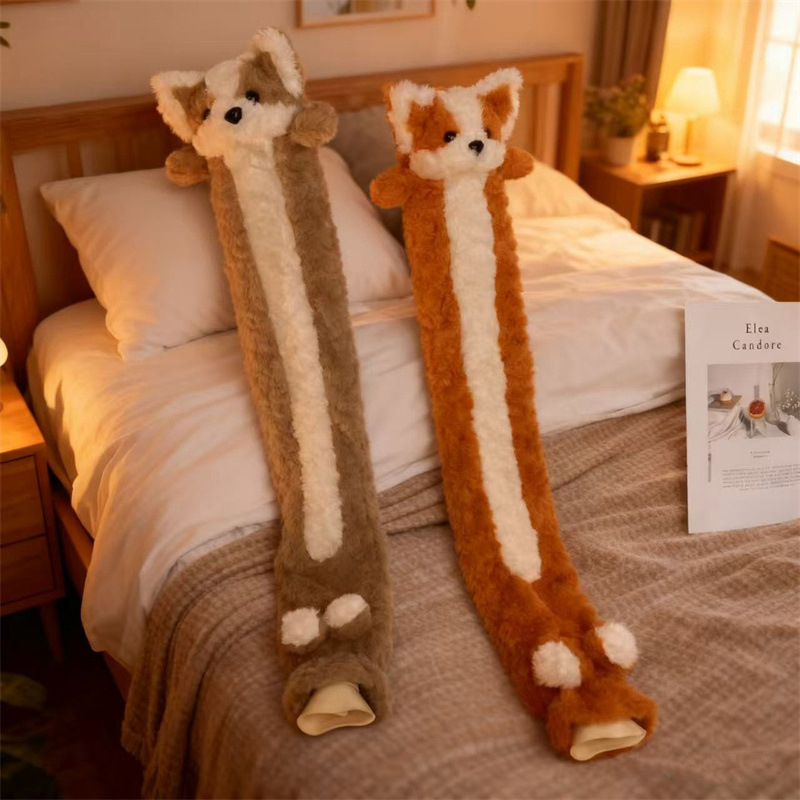 Sticlă de apă caldă umplută cu flanel, stil desen animat, pentru întregul corp, utilizare caldă și rece