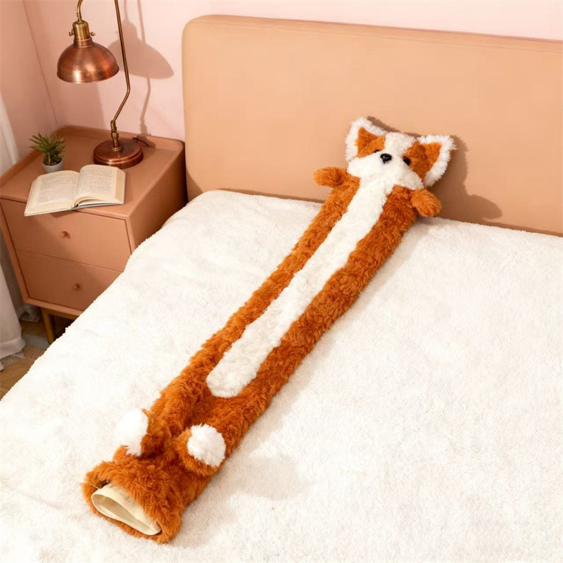 Sticlă de apă caldă umplută cu flanel, stil desen animat, pentru întregul corp, utilizare caldă și rece