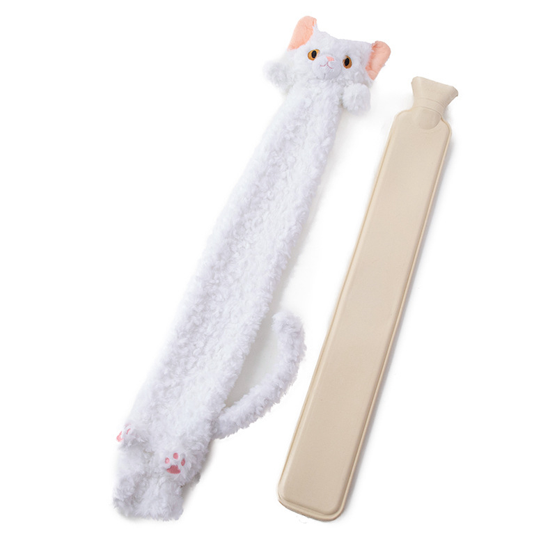 Sticlă de apă caldă umplută cu flanel, stil desen animat, pentru întregul corp, utilizare caldă și rece