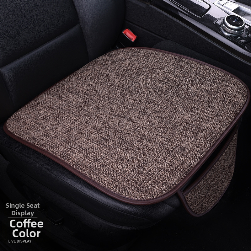 Set poťahov na sedadlo auta z ľanu, tri kusy, priedušné, celoročné, univerzálne, bez výplne