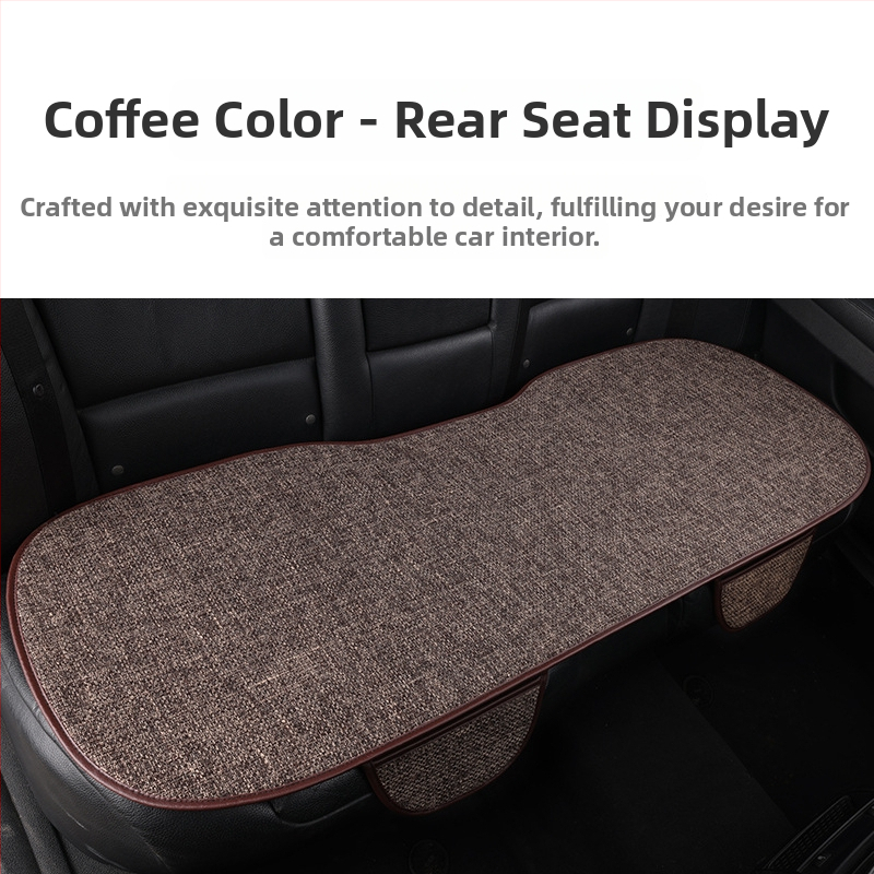 Set poťahov na sedadlo auta z ľanu, tri kusy, priedušné, celoročné, univerzálne, bez výplne