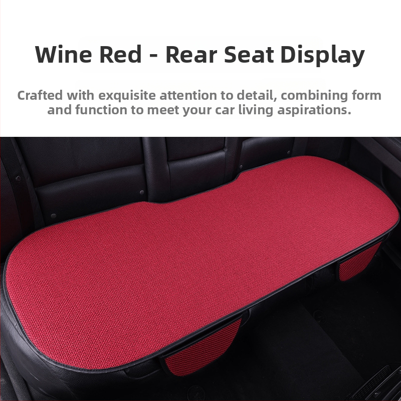 Set poťahov na sedadlo auta z ľanu, tri kusy, priedušné, celoročné, univerzálne, bez výplne