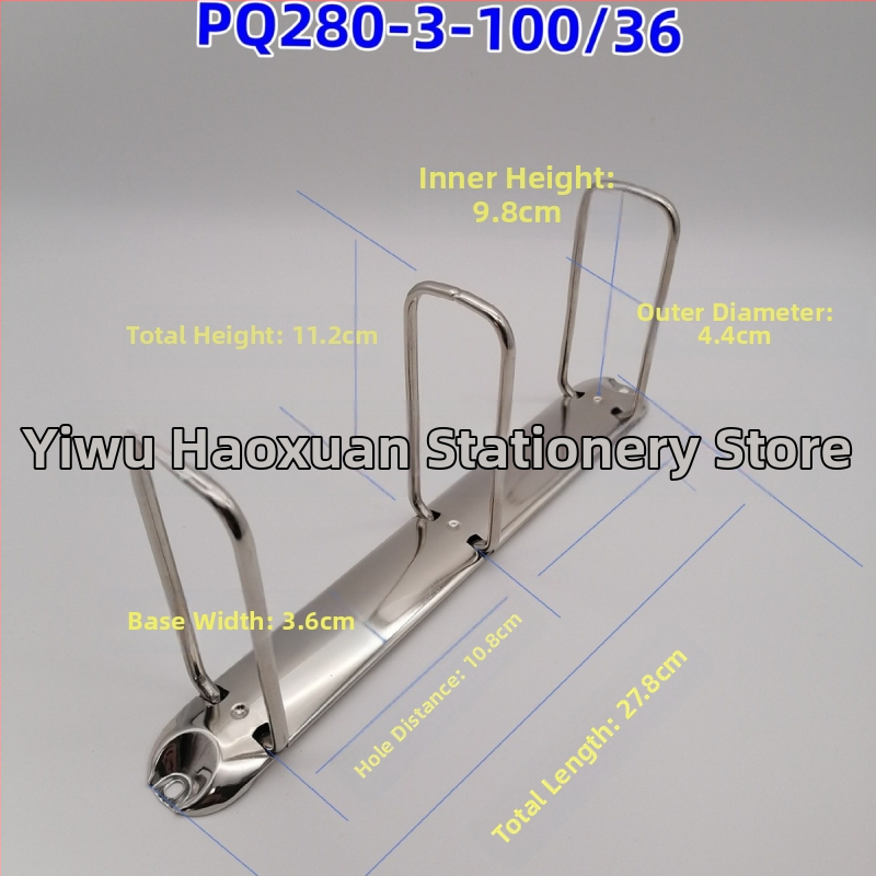 Držač za dokumente, Q-oblik, s tri otvora, metalni, model PQ280-3-65/36, A4 format, kartonsko pakiranje