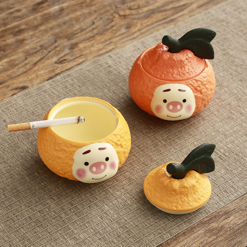 Cenușar ceramic cu capac — Puyao, 20260114; decorativ, de colecție și depozitare