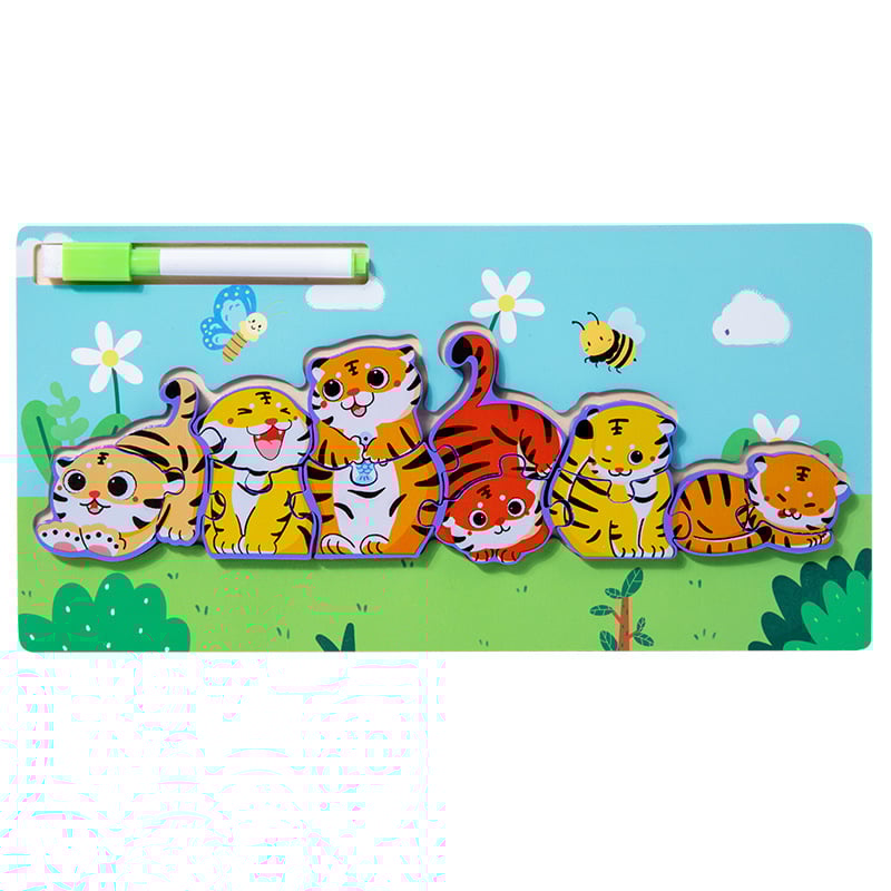 Puzzle 3D din lemn pentru copii de 4-6 ani, cu teme de dinozauri și animale, dificultate elementară, personalizare logo OEM.