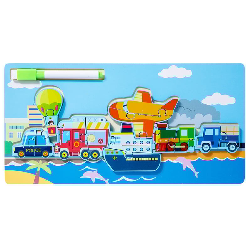 Puzzle 3D din lemn pentru copii de 4-6 ani, cu teme de dinozauri și animale, dificultate elementară, personalizare logo OEM.