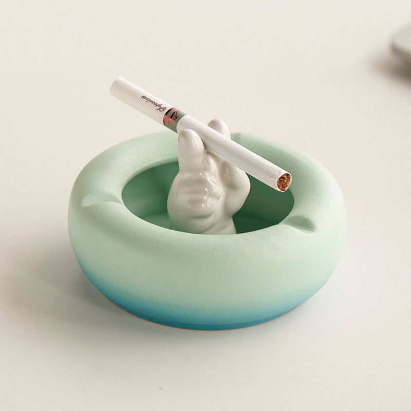 Cenușar ceramic ZY3402 cu schimbare graduală a culorii – creativ, personalizat, la modă pentru living și birou, reutilizabil, stil Chinezesc