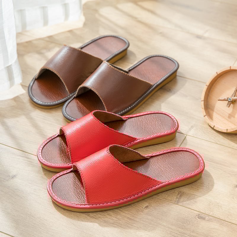 Papuci cu deget deschis, piele de bovine, talpă din tendon de vițel, respirabili, pentru uz casnic.