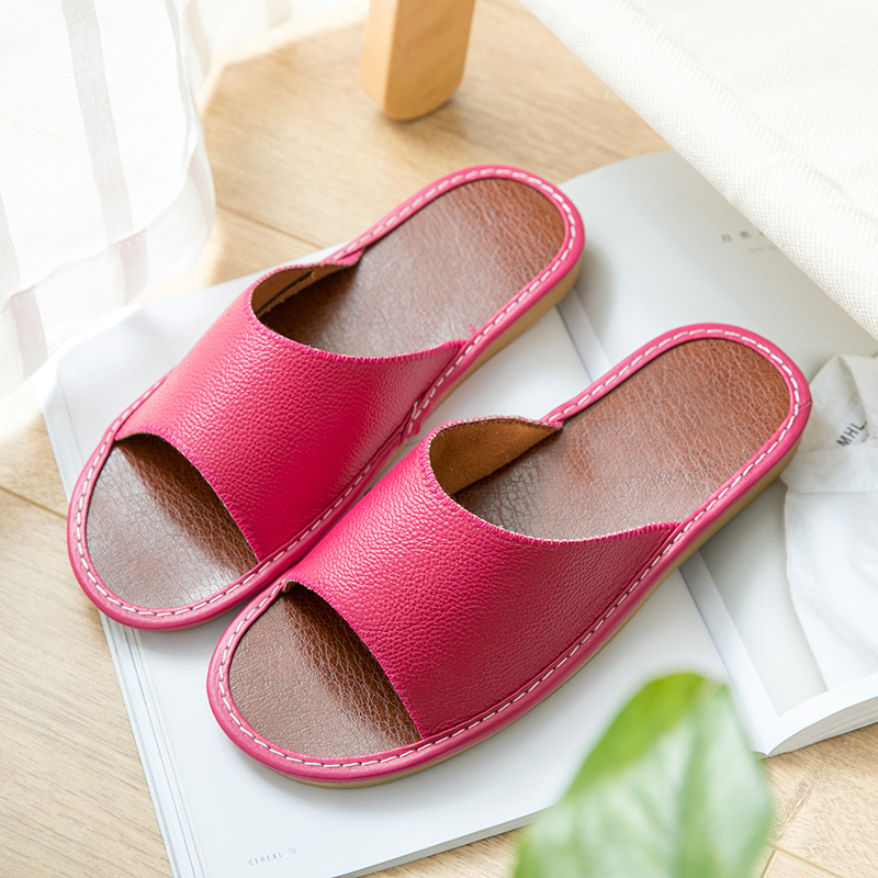 Papuci cu deget deschis, piele de bovine, talpă din tendon de vițel, respirabili, pentru uz casnic.