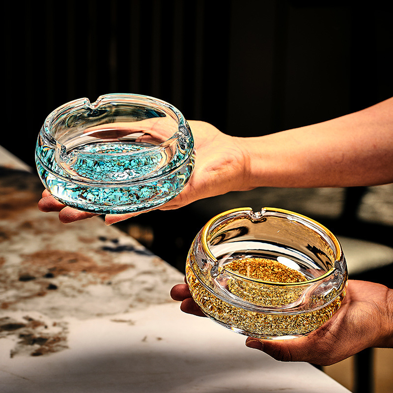 Scrumieră - stil european, din sticlă cristal, cu imprimare a logo-ului și personalizare